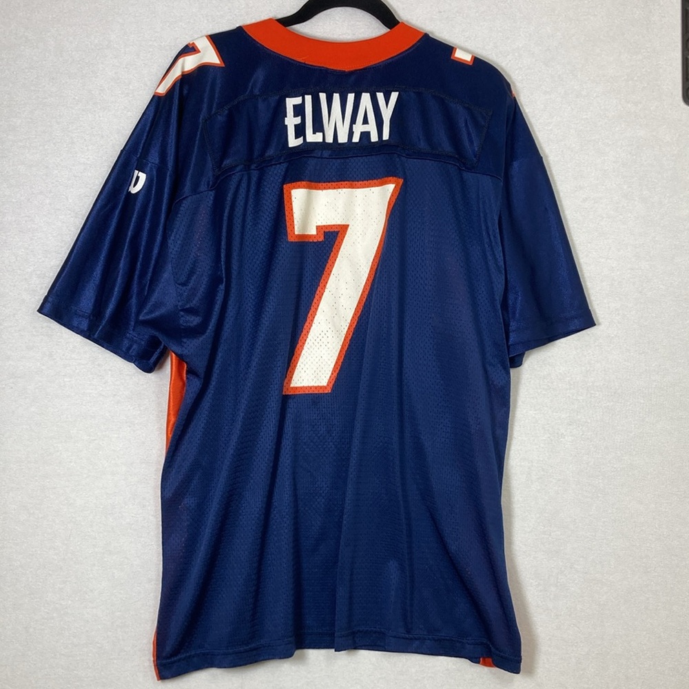 VTG 80s 90s  Tailored exclusively for Wilson Blue/Orange Jersey John Elway XL - Picture 2 of 16